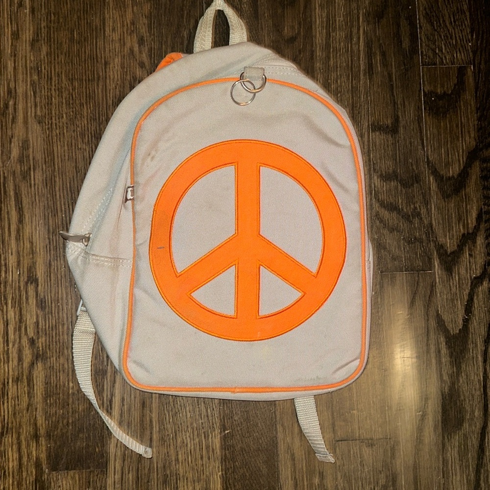 BEATRIX NEW york peace backpack gray and orange